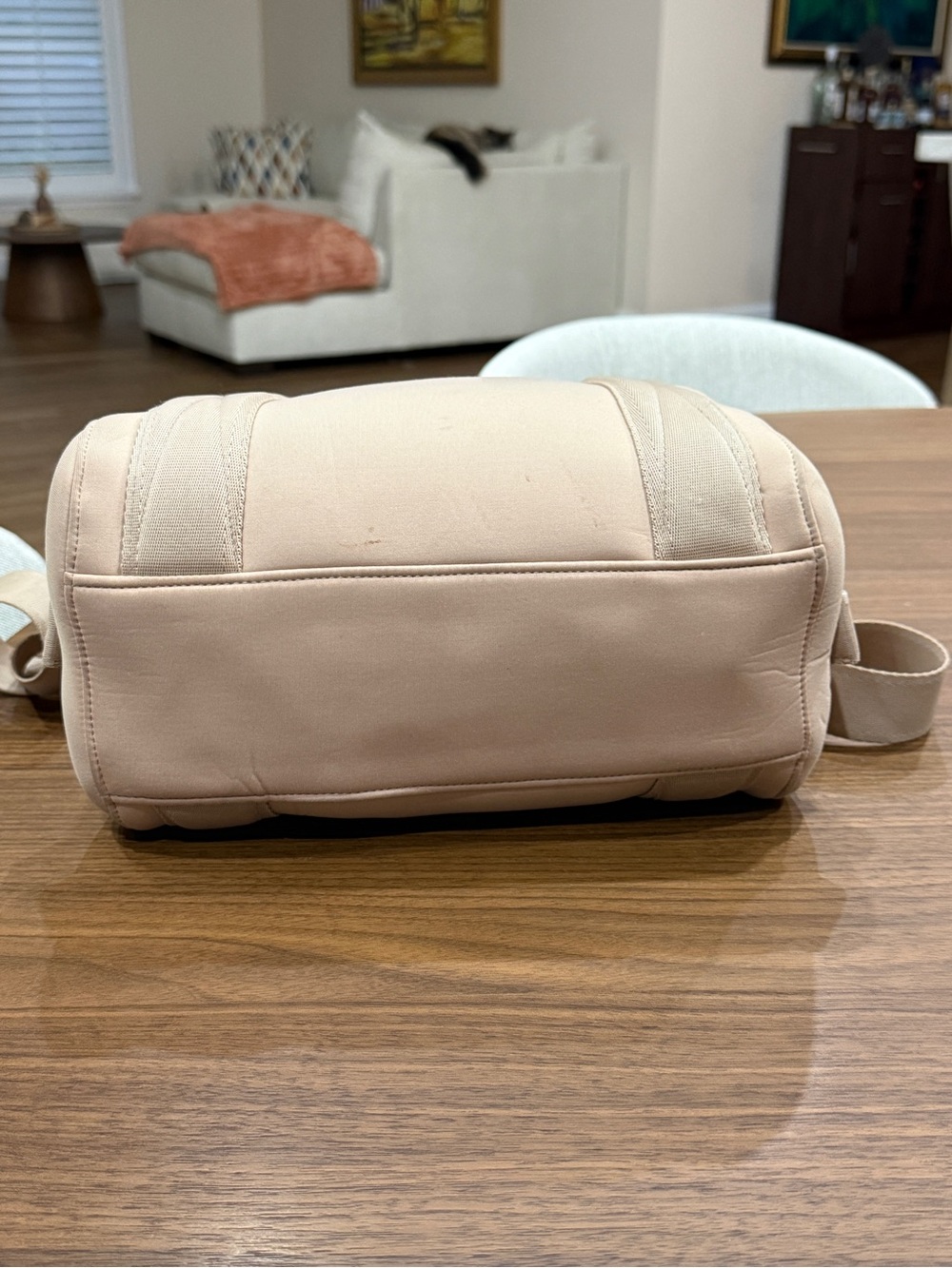 Dagne Dover Mini Duffel Crossbody Bag in Blush Beige - Picture 4 of 7